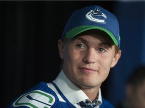 File photo: Nils Hoglander is picked in the second round by the Vancouver Canucks in Day 2 of the 2019 NHL Draft at Rogers Arena in Vancouver, BC Saturday, June 22, 2019.