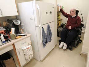Sean Haffey, a stroke survivor whose right side is paralyzed and gets around in an electric wheelchair, was able to find a home thanks to The Right Fit, which matches people in wheelchairs with accommodation.
