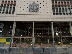 The former Canada Post building on Georgia Street in Vancouver is undergoing extensive renovations before becoming Amazon's new local headquarters.
