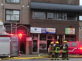 The two-alarm fire broke out before 8 a.m. at a commercial building in the 1500 block of West Broadway.