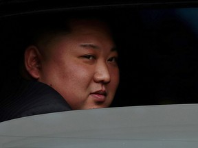 North Korean leader Kim Jong Un sits in his vehicle after arriving at a railway station in Dong Dang, Vietnam, at the border with China, February 26, 2019. (REUTERS/Athit Perawongmetha/File Photo)