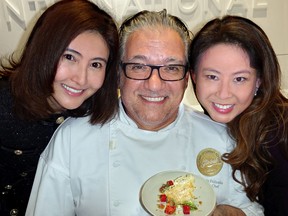 Time to Shine gala co-chairs Pei Huang and Judy Leung tasted the gyoza dish that will be modified by chef John Carlo Felicella and his team for February's IKA Culinary Olympics in Stuttgart, Germany.