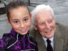 Student-dancer Michella O'Brian hurried from Goh Ballet classes to greet painter Gordon, who died at age 100 recently, leaving the Gordon and Marion Smith Foundation's endowment to aid youngsters' arts activities.