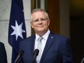 Australian Prime Minister Scott Morrison at a news conference in the capital of Canberra on Jan. 6, 2020.