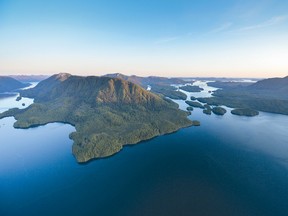 Coastline aerial Photo from the Great Bear Rainforest IMAX documentary.