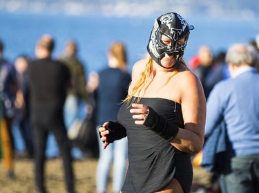 The Vancouver Parks Board holds the 100th annual Polar Bear Swim at English Bay beach