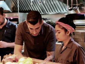 Executive chef Francisco Higareda (centre) works in the kitchen at WildTale.