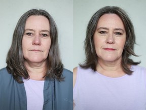 Michelle Heeren before, left, and after her makeover with Nadia Albano.