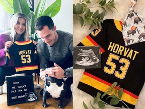Vancouver Canucks' Bo Horvat and wife Holly announced Sunday that the couple are expecting their first child in July 2020.