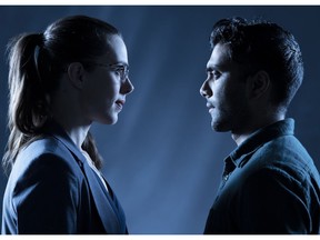 Ellen Close and Praneet Akilla star in Cipher, a new Canadian mystery at Granville Island Stage Feb. 6-March 7.