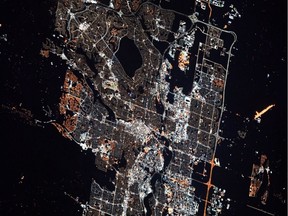 U.S. astronaut Jessica Meir tweeted this photo of Calgary taken from the International Space Station on Jan. 6, 2020.