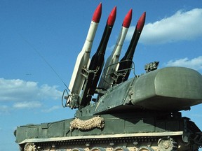 An undated picture of a Russian short-range anti-aircraft missile system TOR-M1.