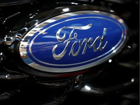 Ford logo is pictured at the 2019 Frankfurt Motor Show (IAA) in Frankfurt, Germany September 10, 2019.