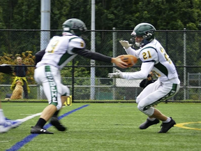 Elijah Drasyl (21) is pictured in this Instagram photo playing football with the Argyle Pipers. Drasyl died in a car crash on Jan. 11 in West Vancouver.