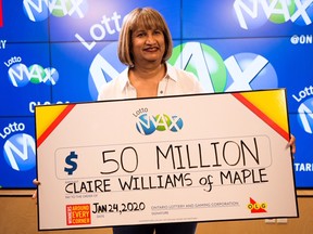 Claire Williams, of Maple, Ont., won the $50 million jackpot from the Jan. 17, 2020.