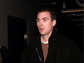 Trevor Linden at GM Place, walking to his farewell news conference on Feb. 6, 1998.