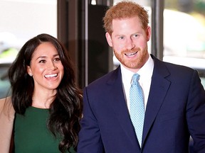 Prince Harry, Duke of Sussex (R), and his wife Meghan, Duchess of Sussex attend the annual WellChild Awards in London on Oct. 15, 2019.