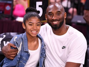 Kobe Bryant with his daughter, Gianna, at the WNBA All Star Game in Las Vegas on July 27, 2019.