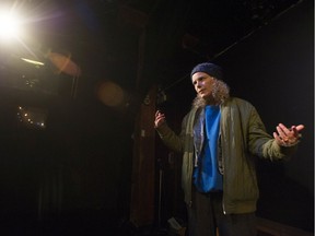 Actor Kate Besworth during rehearsal for the play Spine, at the Havana Theatre.