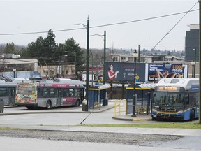 Vancouver, BC: JANUARY 20, 2020 -- Kootenay bus loop on East Hastings Street in Vancouver, BC Monday, January 20, 2020.