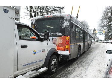 Buses in trouble as the Lower Mainland is under an extreme weather warning with most schools closed and people advised to stay home if possible in Vancouver on Jan. 15, 2020.