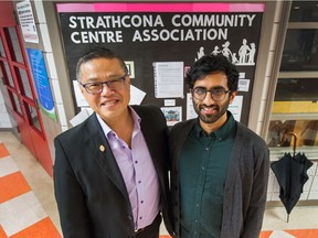 Raymond Louie and Khalid Jamal at Strathcona Community Centre in Vancouver.