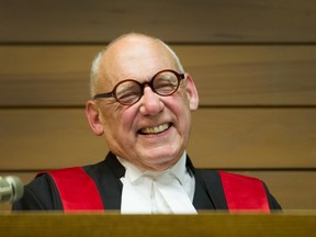 Provincial Court Judge Thomas (Tom) Gove resides over court on his last day at the BC Provincial Court House at 222 Main street  in Vancouver, BC, January 30, 2020.