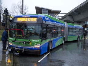 RapidBus gets it unveiling at Coquitlam Central SkyTrain station on Monday.