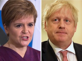 British Prime Minister Boris Johnson wrote to Scottish First Minister Nicola Sturgeon on Tuesday refusing her request to be given the powers to hold another Scottish independence referendum.