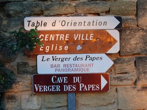 All signs — well, these ones — point to Châteauneuf-du-Pape.