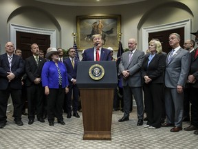 U.S. President Donald Trump speaks during an event to unveil significant changes to the National Environmental Policy Act, in the Roosevelt Room of the White House on January 9, 2020 in Washington, DC.