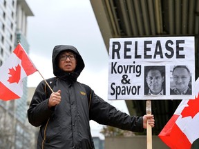 Demonstrators outside the B.C. Supreme Court this week.