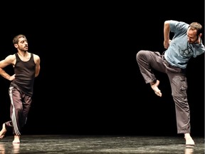 Dancers Adi Boutrous, left, and Hillel Kogan are seen in Kogan's piece We Love Arabs.