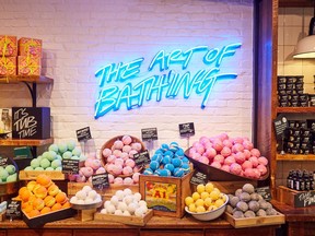 A display inside a  LUSH store in Vancouver.