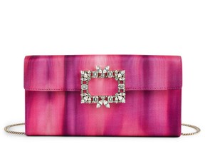 Roger Vivier Broche Vivier satin envelope flap bag, $1880 at Holt Renfrew, holtrenfrew.com.