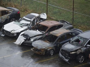 Vehicles in ICBC's salvage yard at 747 Boyd St. in New Westminster on Feb. 6, 2020.