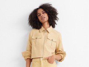 Textured cropped jacket, $279 at Club Monaco, clubmonaco.com.