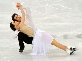 Tessa Virtue and Scott Moir do their free dance routine in the ice dance competition at the Vancouver Winter Olympics on Feb. 22, 2010 at the Pacific Coliseum.