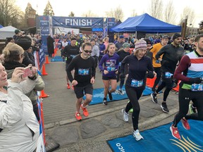 Vancouver Sun blogger and runner Gord Kurenoff heads for the finish line in the Forever Young 8km race in this photo from 2019. Most races in 2020 were cancelled due to the COVID-19 pandemic.