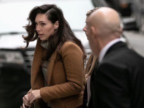 Witness Jessica Mann arrives at the Manhattan Criminal Court to testify in the trial of Harvey Weinstein in New York on Feb. 4, 2020.