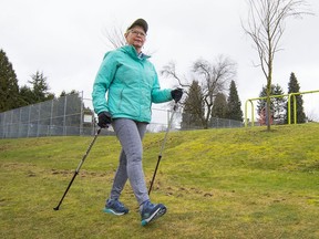 Leanne Booth with her Nordic walking poles.