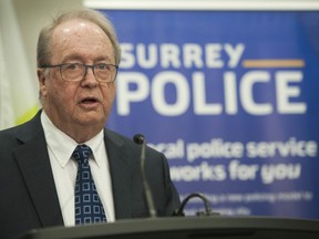 Surrey Mayor Doug McCallum announces Thursday, February 27, 2020 that the Surrey Police force has been given the go-ahead by the provincial government.