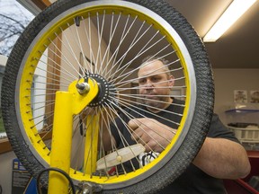 Steve Genik takes broken and old bikes, fixes them up and donates them to kids and others who can't afford them.