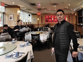 Hao Zheng Wen, owner of Hao's Lamb Restaurant in Richmond, has seen business drop as large parties have been cancelling their reservations.