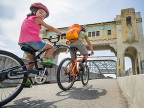 The Burrard Bridge bike lane. There were 4,600 kilometres of bikeways in the region last year, up from 1,700 km a decade earlier, says a new report.