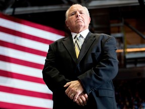 Conservative political commentator Rush Limbaugh waits to introduce U.S. President Donald Trump at rally in November 2018.