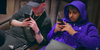 Naseem Mohammed, right, in video posted on YouTube from rapper Pressa’s 2019 tour to Russia