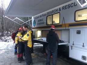 A search for two missing men was underway near Shirley on Sunday, Feb. 24, 2020.