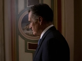 Senator Mitt Romney, a Republican from Utah, walks though the U.S. Capitol in Washington, D.C., U.S., on Friday, Jan. 31, 2020.