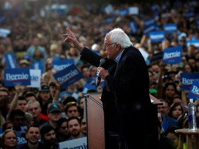 Democratic U.S. presidential candidate Senator Bernie Sanders speaks an outdoor campaign rally in Austin, Texas, U.S., February 23, 2020.